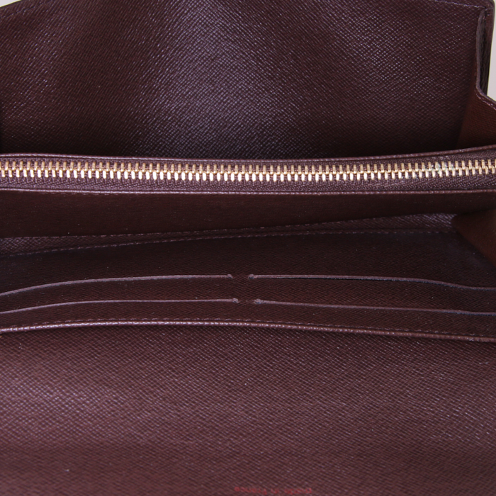 Portefeuille Louis Vuitton Emilie en toile damier ébène - Detail D2