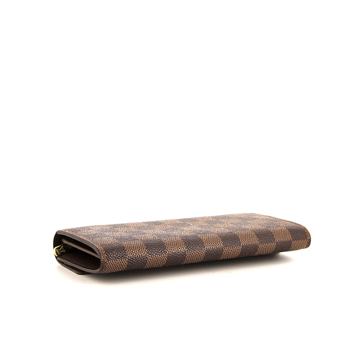 Billetera Louis Vuitton Emilie en lona a cuadros ébano - Detail D4