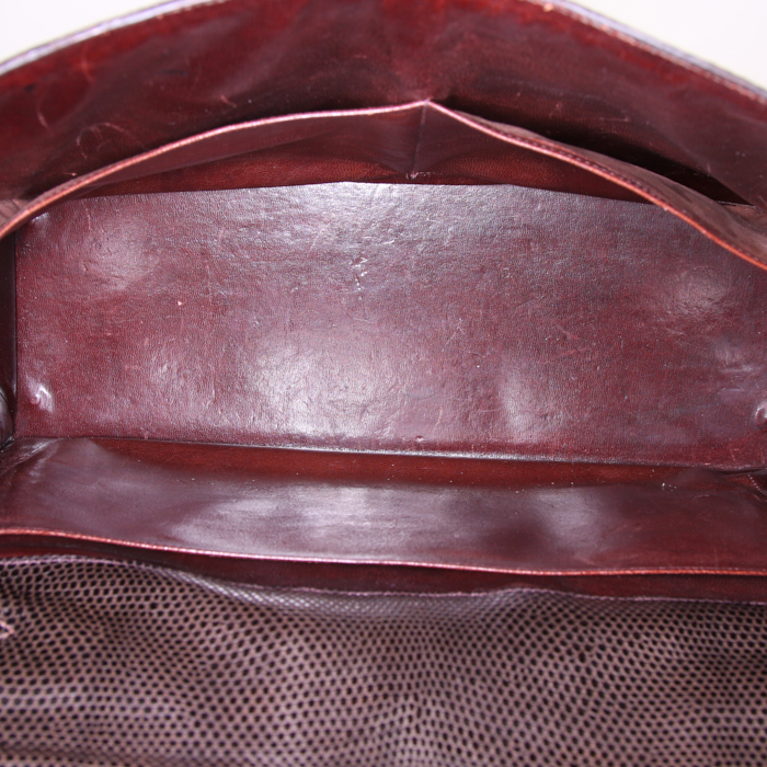 Hermes Kelly 35 cm handbag in brown lizzard - Detail D3