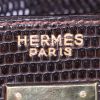 Bolso de mano Hermes Kelly 35 cm en piel de lagarto marrón - Detail D4 thumbnail