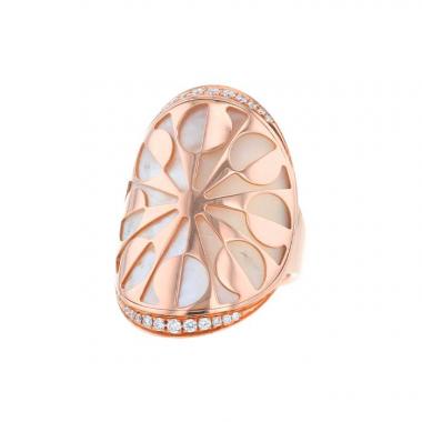 Anello Bulgari Intarsio in oro rosa,  madreperla e diamanti