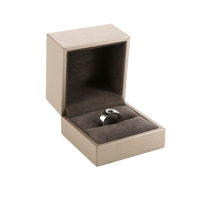 Anello Chaumet Lien modello medio in oro bianco e diamanti - Detail D2