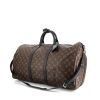 Louis Vuitton Keepall 55 cm travel bag in brown monogram canvas Macassar and black leather - 00pp thumbnail