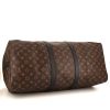 Louis Vuitton Keepall 55 cm travel bag in brown monogram canvas Macassar and black leather - Detail D5 thumbnail