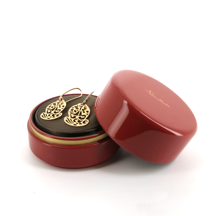 Orecchini pendenti Pomellato Ming in oro rosa e diamanti brown - Detail D2