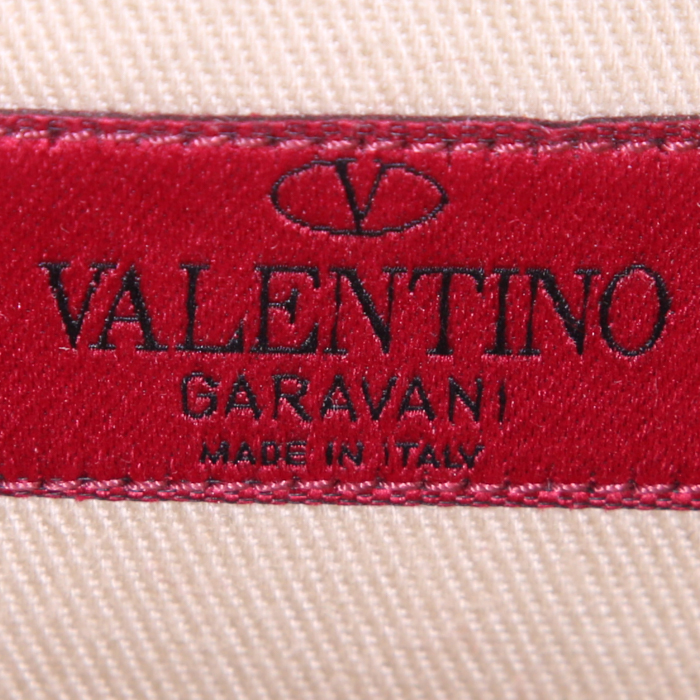 Valentino Rockstud Lock medium model shoulder bag in nude leather - Detail D4