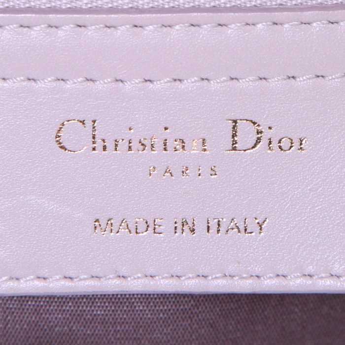 Shopping bag Dior Panarea in tela cannage grigia e pelle grigia - Detail D3