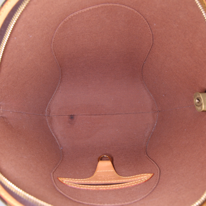 Bolso de mano Louis Vuitton Ellipse modelo pequeño en lona Monogram marrón y cuero natural - Detail D2