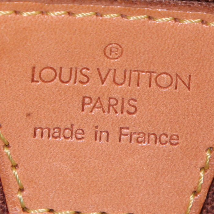 Bolso de mano Louis Vuitton Ellipse modelo pequeño en lona Monogram marrón y cuero natural - Detail D3