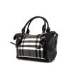 Burberry handbag in black and white Haymarket canvas and black leather - 00pp thumbnail