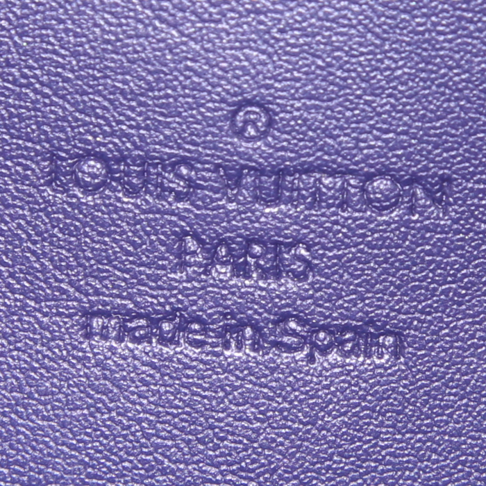 Borsa in pelle verniciata monogram blu e pelle naturale - Detail D3