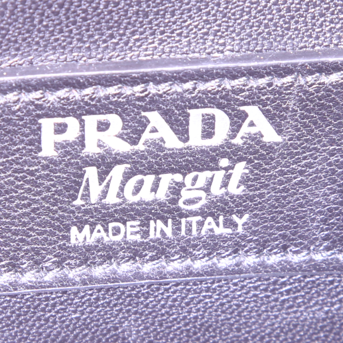 Sac à main Prada Margit en cuir vert-kaki - Detail D3