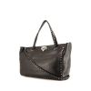 Valentino Rockstud trapeze shopping bag in black leather - 00pp thumbnail