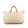 Louis Vuitton Speedy 35 handbag in azur damier canvas and natural leather - 360 thumbnail