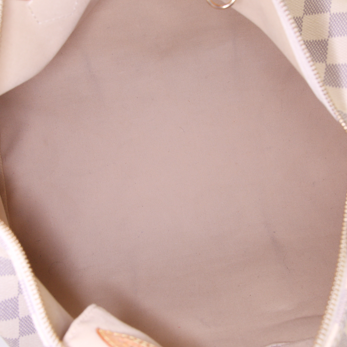 Borsa Louis Vuitton Speedy 35 in tela a scacchi e pelle naturale - Detail D2