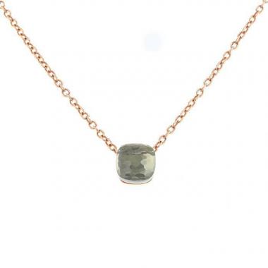 Collana Pomellato Nudo in oro rosa e quarzo verde