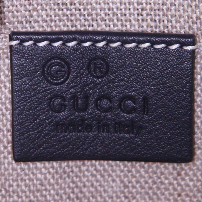 Borsa Gucci Guccissima in pelle monogram con stampa blu petrolio - Detail D4