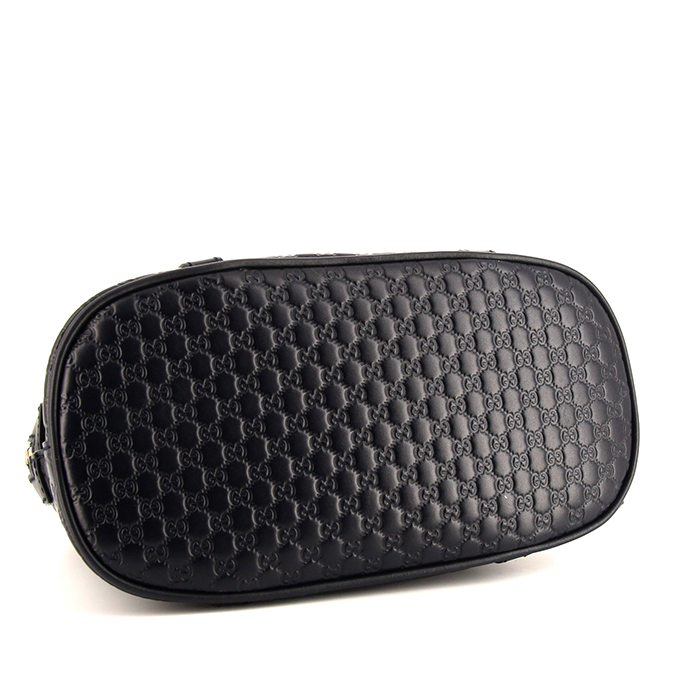 Bolso de mano Gucci Guccissima en cuero monogram huella azul petróleo - Detail D5