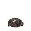 Pochette-cintura Gucci GG Marmont clutch-belt in pelle trapuntata a zigzag nera - 00pp thumbnail