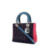 Dior Lady Dior medium model handbag in purple, blue and pink tricolor leather cannage - 00pp thumbnail