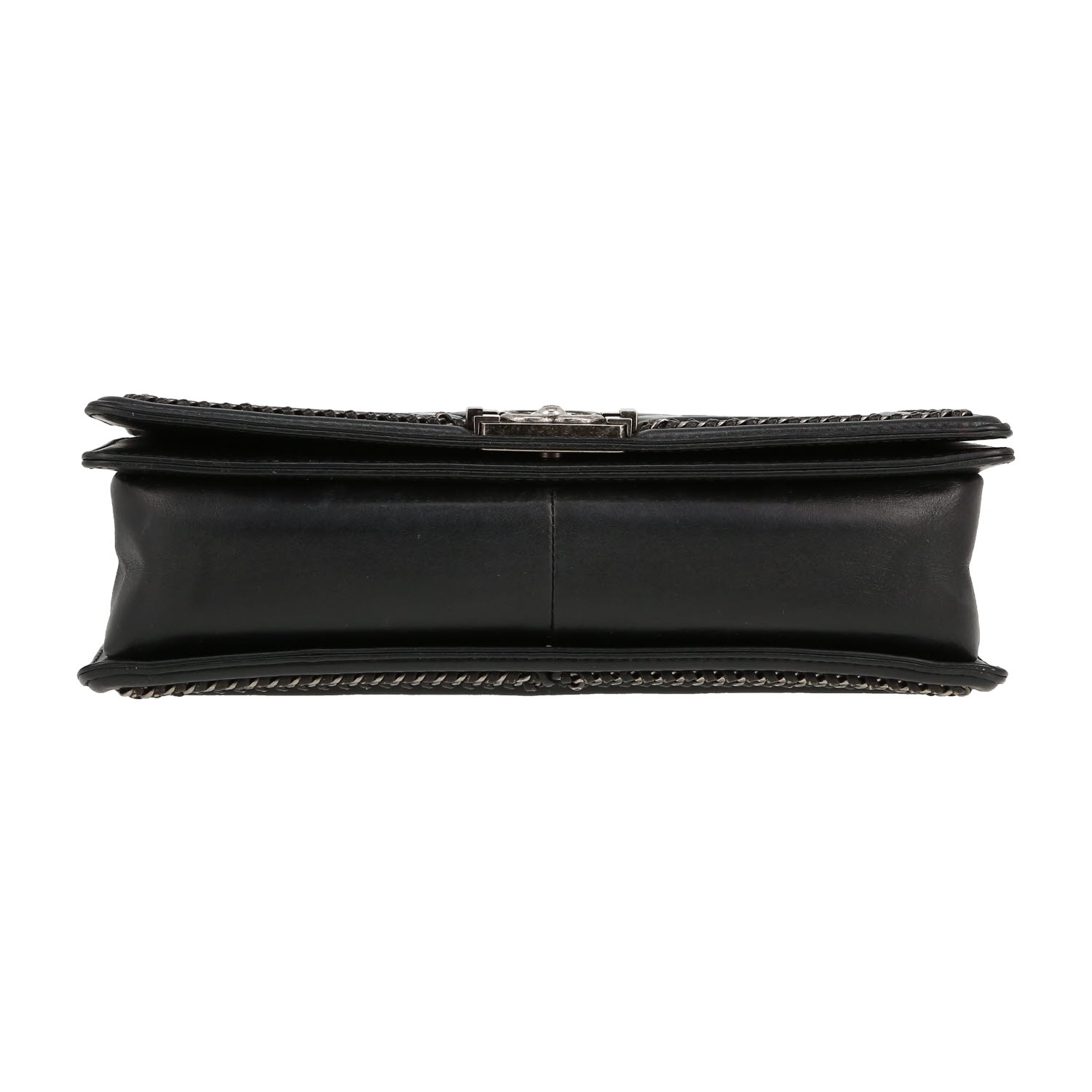 Bolso bandolera Chanel  Boy en cuero acolchado negro - Detail D1