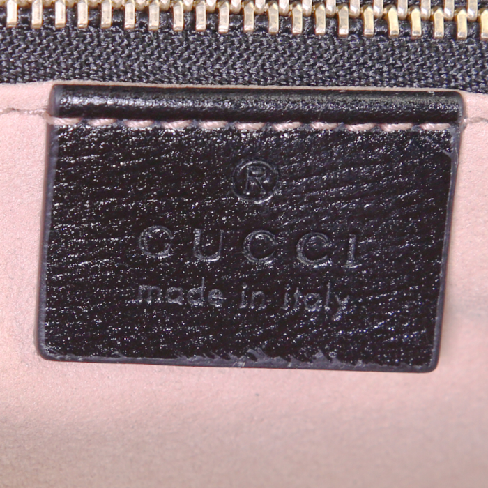 Sac bandoulière Gucci 1955 Horsebit en cuir grainé noir - Detail D3