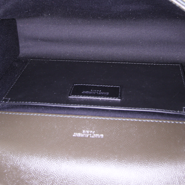 Borsa a tracolla Saint Laurent Kate in pelle martellata verde oliva - Detail D2