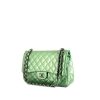Chanel Timeless jumbo shoulder bag in green patent leather - 00pp thumbnail