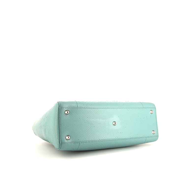 Borsa Dior Lady Dior modello grande in pitone blu - Detail D5