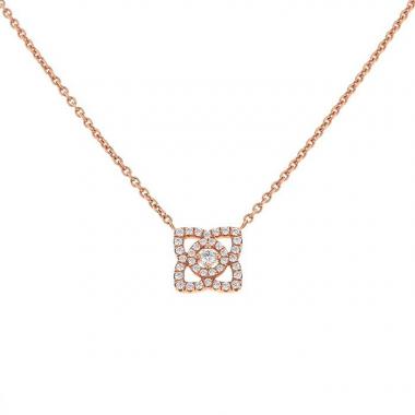 Collana De Beers Enchanted Lotus in oro rosa e diamanti
