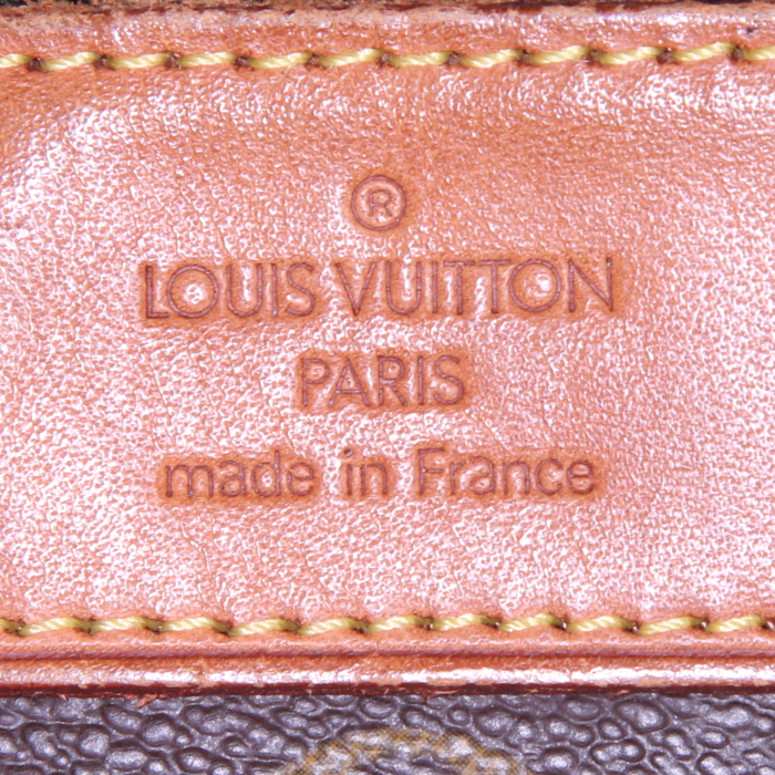 Sac cabas Louis Vuitton Babylone en toile monogram marron et cuir naturel - Detail D3