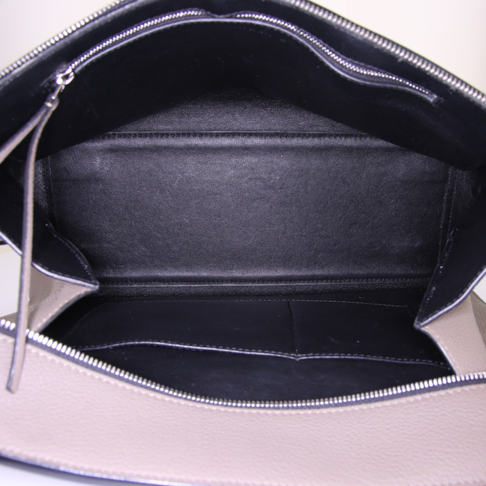 Borsa Celine Edge in pelle martellata color talpa - Detail D2