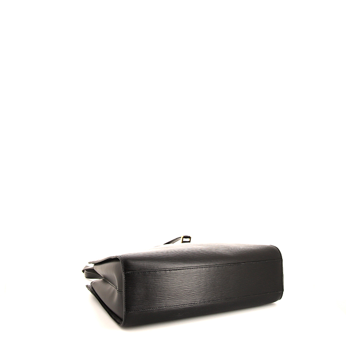 Louis Vuitton Dupleix shopping bag in black epi leather - Detail D4