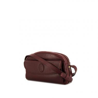 Bolso para llevar al hombro Cartier Vintage en cuero color burdeos