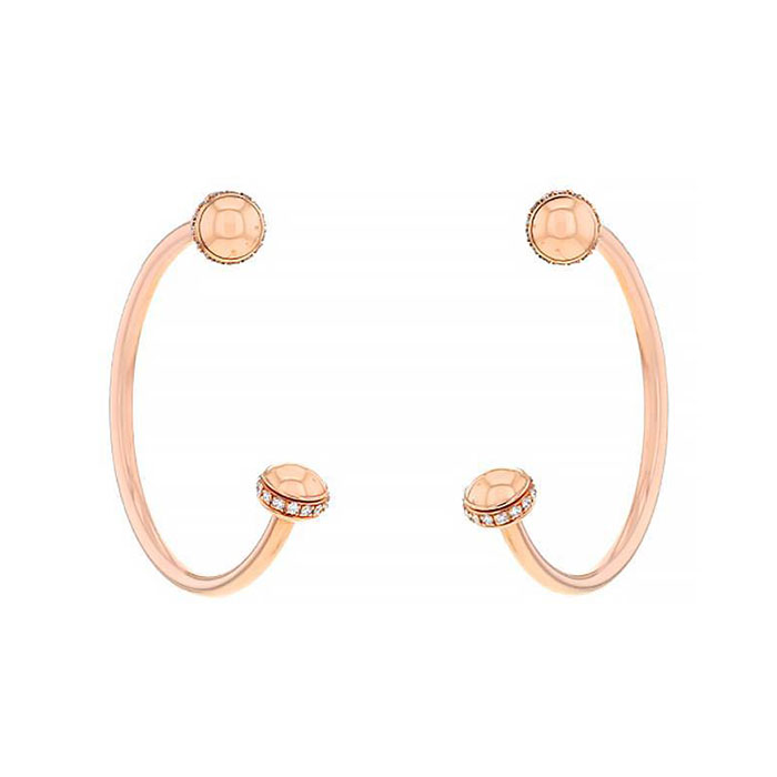 Piaget Possession hoop earrings in pink gold and diamonds - 00pp