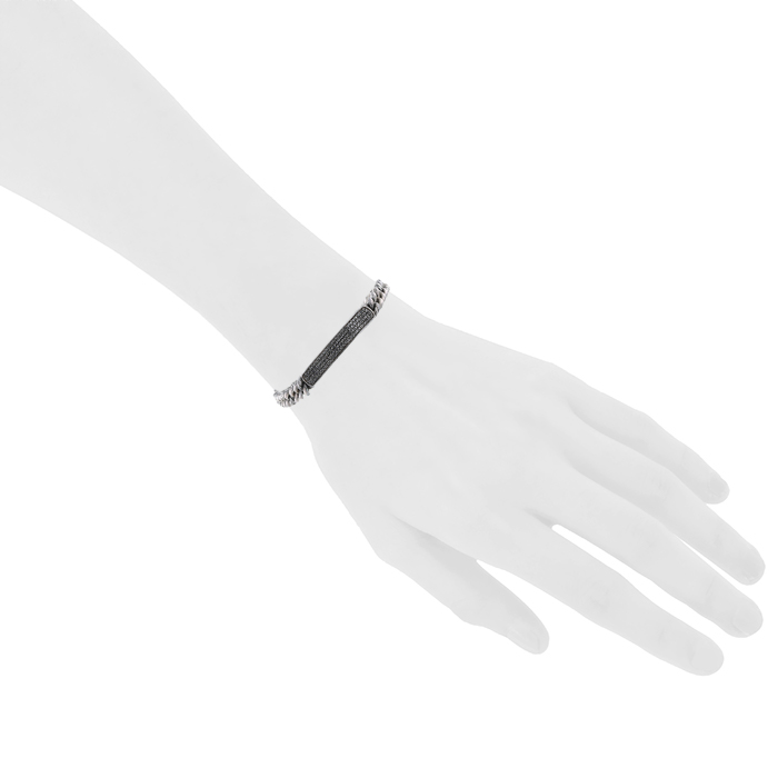 Bracelet David Yurman en argent noirci et diamants noirs - Detail D1