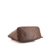 Shopping bag Louis Vuitton Neverfull modello medio in tela a scacchi ebana e pelle marrone - Detail D4 thumbnail