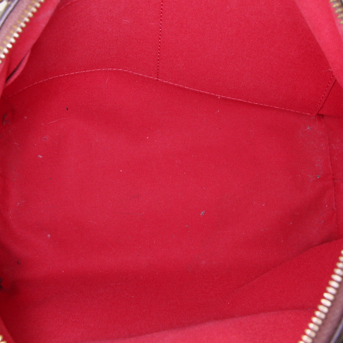 Louis Vuitton Westminster small model shopping bag in ebene damier canvas and brown leather - Detail D2