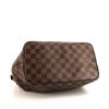 Shopping bag Louis Vuitton Westminster modello piccolo in tela a scacchi ebana e pelle marrone - Detail D4 thumbnail