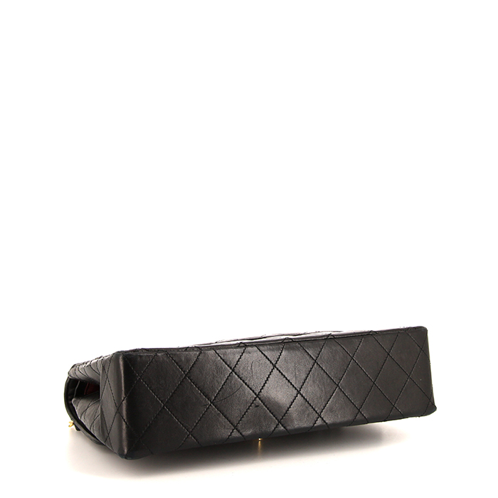 Bolso de mano Chanel Vintage en cuero acolchado negro - Detail D5