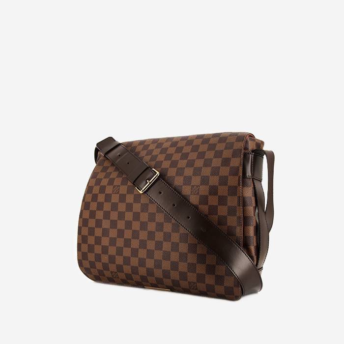 Bolso bandolera Louis Vuitton Bastille en lona a cuadros ébano y cuero marrón