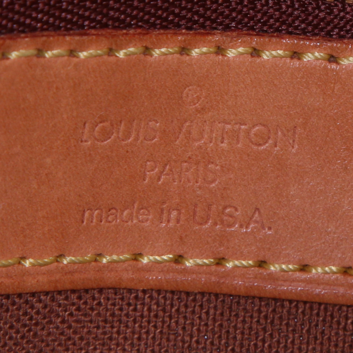 Sac cabas Louis Vuitton Batignolles en toile monogram marron et cuir naturel - Detail D3