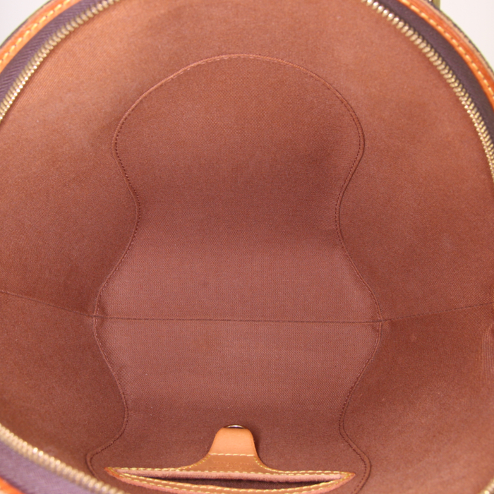 Sac à main Louis Vuitton Ellipse petit modèle en toile monogram marron et cuir naturel - Detail D2