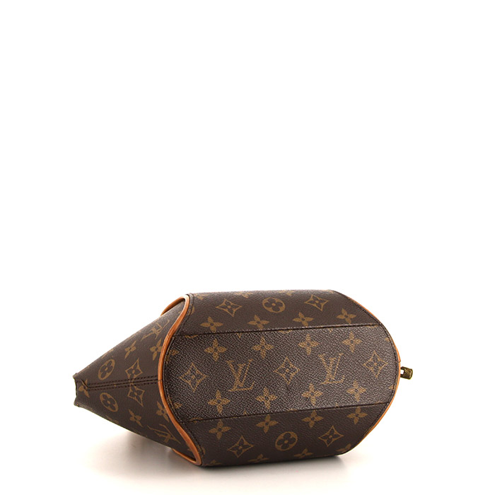 Louis Vuitton Ellipse small model handbag in brown monogram canvas and natural leather - Detail D4