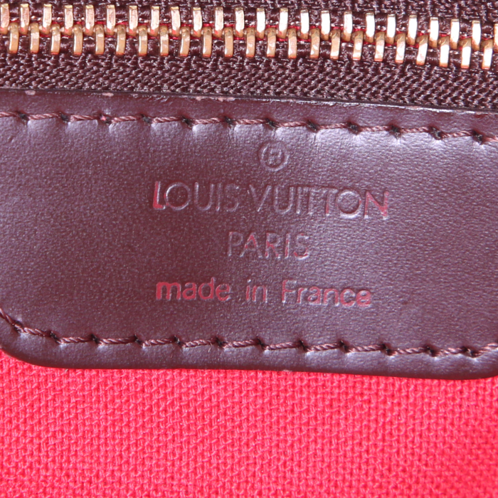 Sac à main Louis Vuitton Chelsea en toile damier ébène et cuir marron - Detail D3