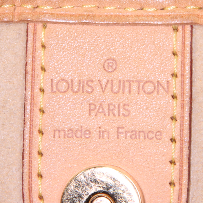 Sac à main Louis Vuitton Galliera grand modèle en toile damier azur et cuir naturel - Detail D3