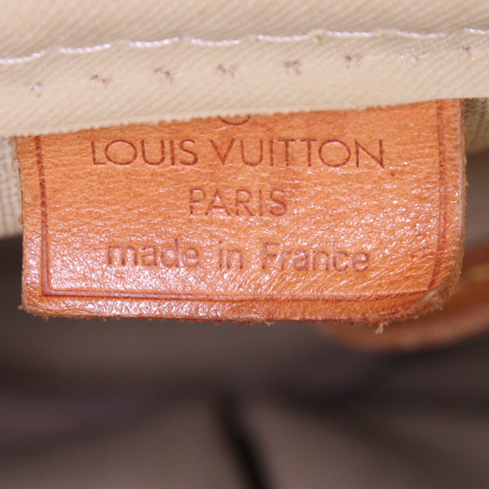 Louis Vuitton  Deauville handbag  in brown monogram canvas  and natural leather - Detail D3