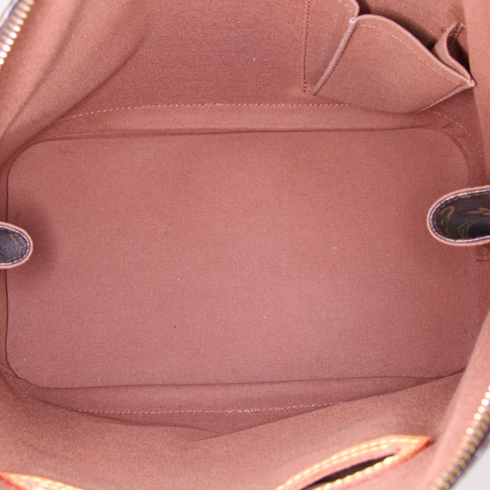 Louis Vuitton Alma small model handbag in brown monogram canvas and natural leather - Detail D2