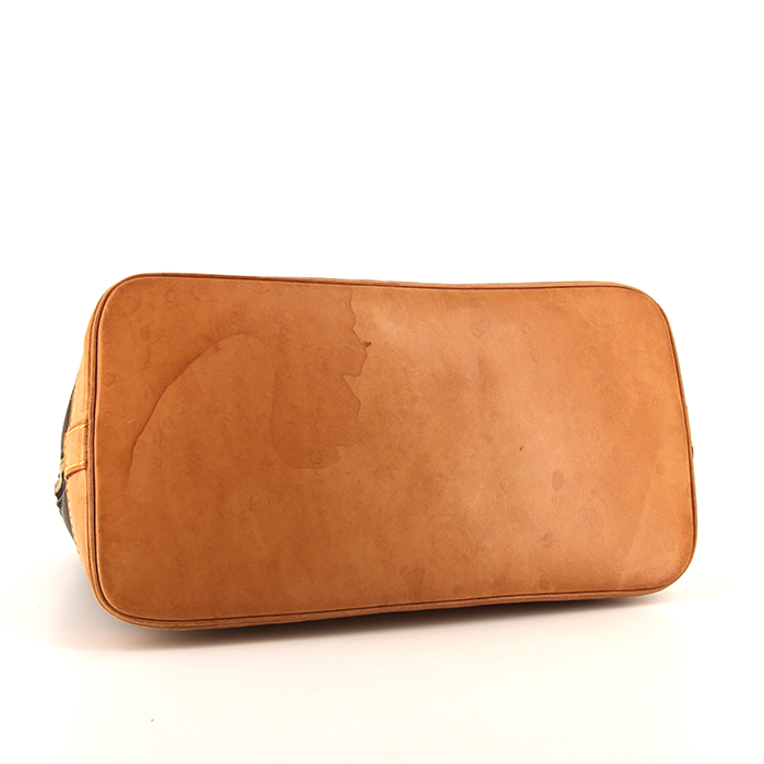 Louis Vuitton Alma small model handbag in brown monogram canvas and natural leather - Detail D4