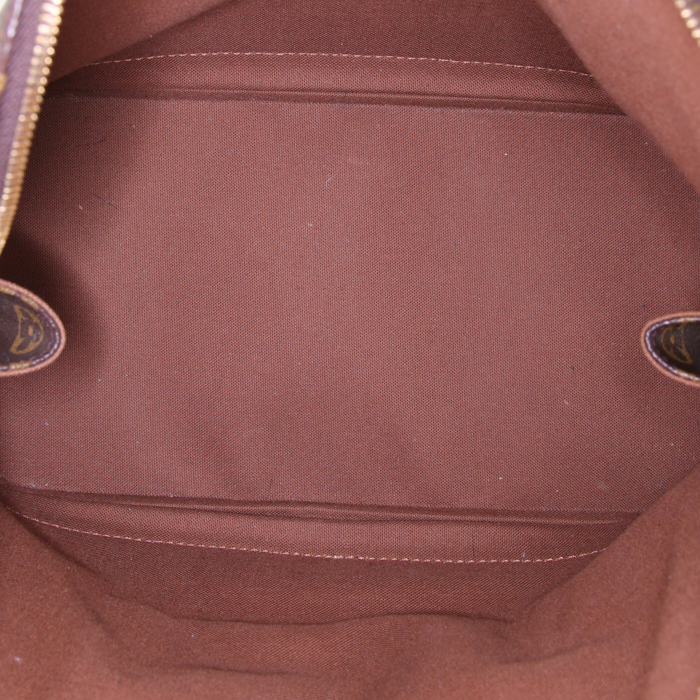 Borsa Louis Vuitton Alma modello piccolo in tela monogram marrone e pelle naturale - Detail D2